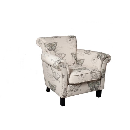KATE White Fabric Butterfly Armchair - Elegant and Comfortable