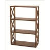 LORINE Brown 3-tier lattice shelf Mindi wood