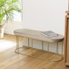 AGATHE Taupe Grey Velvet Bench with Gold Metal Legs - Trendy and Comfortable