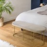 AGATHE Taupe Grey Velvet Bench with Gold Metal Legs - Trendy and Comfortable