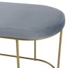 Banc AGATHE velours bleu pieds métal doré