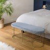 AGATHE - Blue Velvet Bench with Gold Metal Legs