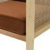 Fauteuil AGATHE - Rotin et velours orange