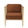 AGATHE Cane Armchair with Removable Orange Velvet Seat
