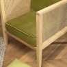 Fauteuil AGATHE en rotin et velours vert