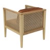 Fauteuil AGATHE - Rotin et velours orange