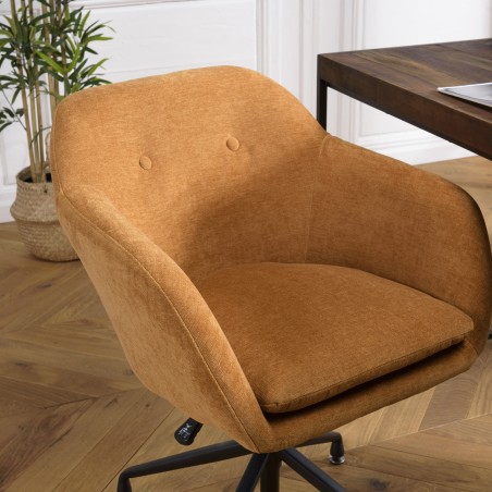 AGATHE Orange Fabric Armchair - Comfortable Office Chair
