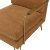 AGATHE Orange Fabric Lounge Chair with Gold Metal and Wooden Armrests