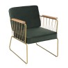 AGATHE Dark Green Velvet Armchair - Stylish Lounge Chair