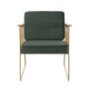 AGATHE Dark Green Velvet Armchair - Stylish Lounge Chair