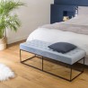 Banc velours bleu clair AGATHE - Structure métal noir