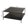 ROMAIN Square Industrial Coffee Table 80x80cm Black Metal