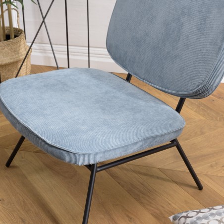 Chaise FANNY en velours bleu clair