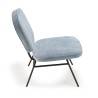 Light Blue Velvet Chair with Black Metal Legs - FANNY