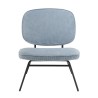 Light Blue Velvet Chair with Black Metal Legs - FANNY