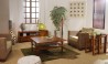 LORINE Low TV Stand - Brown Mindi Wood - 3 Drawers