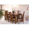 LORINE - Rectangular Dining Table in Brown with Extension, 160/200 cm