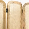 ISA Brown Mango Wood Screen with Natural-Colored Cane - 3-Panel Room Divider