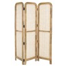 Paravent ISA en bois de manguier et cannage