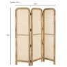 ISA Brown Mango Wood Screen with Natural-Colored Cane - 3-Panel Room Divider