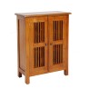 API - Meuble marron 2 portes persiennes bois Teck