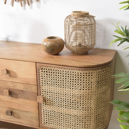 Buffet ISA - Bois de jamelonier et cannage