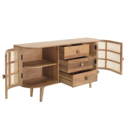 ISA - Brown Buffet 2 Doors 3 Drawers Jamelonier Wood and Cane