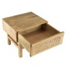 ISA Brown Bedside Table - Mango Wood and Natural Cane 1 Drawer Nightstand