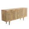 ISA Brown 5-Door Sideboard in Mango Wood with Cane - Bohemian Style