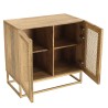 ISA - Natural 2-Door Buffet with Rattan Doors and Golden Metal Base