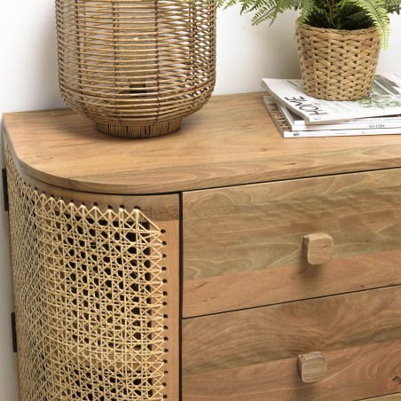 Meuble ISA - Bois de jamelonier et cannage