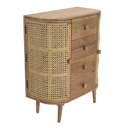 ISA Brown 2-Door Cabinet with 4 Drawers | Trendy Storage Solution
