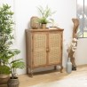 Meuble ISA - Buffet vintage en bois de jamelonier et rotin