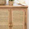 ISA Vintage Brown 2-Door Cabinet - Jamelonier Wood and Rattan