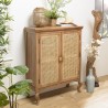 Meuble ISA - Buffet vintage en bois de jamelonier et rotin