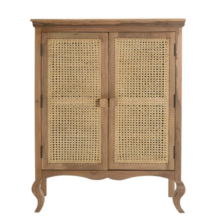 Meuble ISA - Buffet vintage en bois de jamelonier et rotin