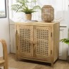 ISA Buffet - 2 Doors Mango Wood and Rattan Natural Color