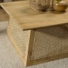 Table basse ISA - Bois de manguier et cannage