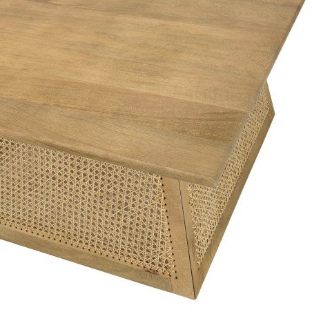 Table basse ISA - Bois de manguier et cannage