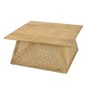 ISA Square Coffee Table - Brown Mango Wood and Natural Cane - Large Dimensions