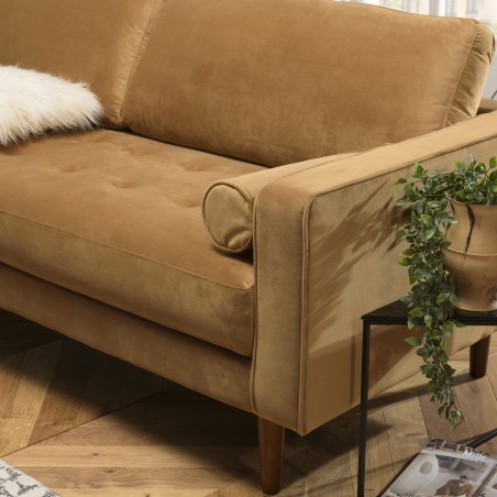 NELSON - MADRID 3 Seater Sofa in Camel Fabric