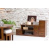 LORINE Brown Mindi Wood Staircase TV Cabinet - Ethnic Touch for Your Interior