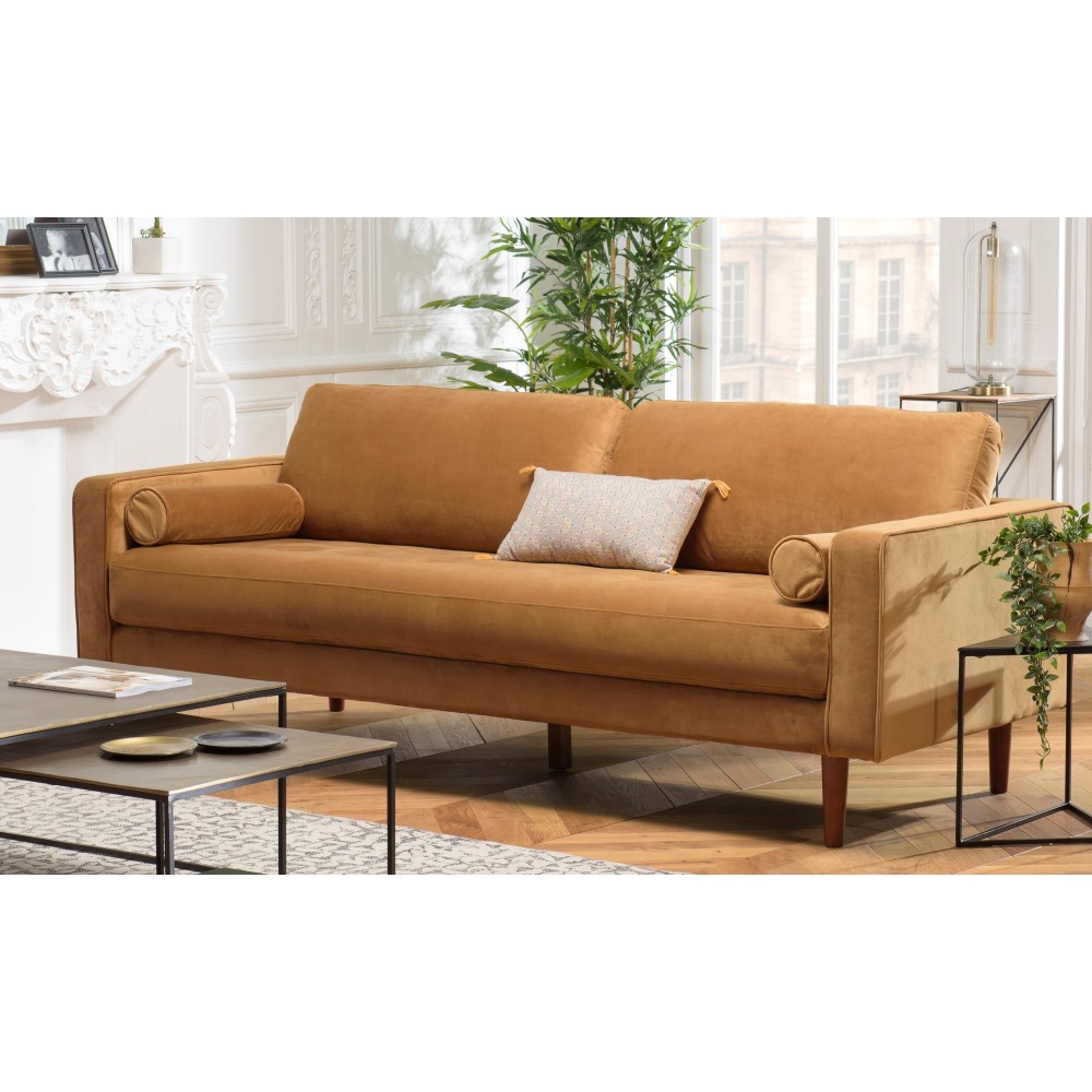 NELSON - MADRID 3 Seater Sofa in Camel Fabric