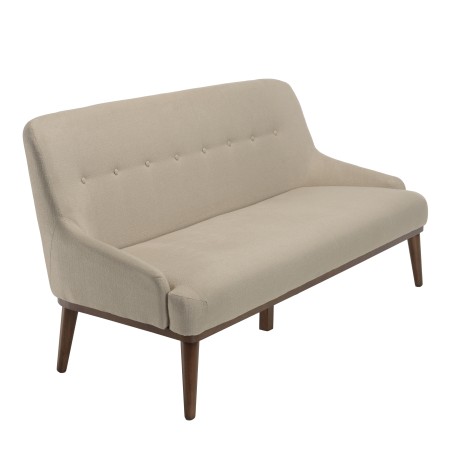 NELSON Beige 2-Seater Sofa with Wooden Legs - Comfortable and Stylish