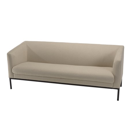NELSON Beige 3-Seater Sofa with Black Metal Legs