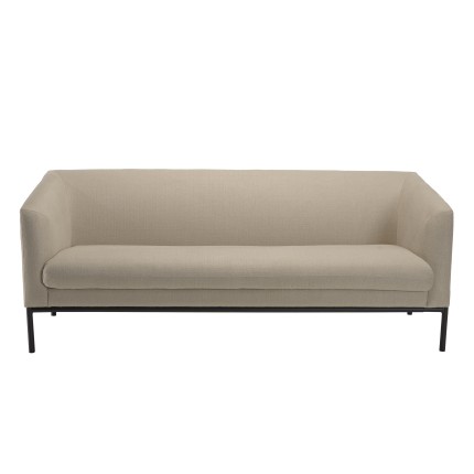 NELSON Beige 3-Seater Sofa with Black Metal Legs