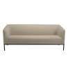 NELSON Beige 3-Seater Sofa with Black Metal Legs