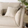 NELSON Beige 3-Seater Sofa with Wooden Legs