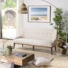NELSON Beige 2-Seater Sofa with Wooden Legs - Comfortable and Stylish