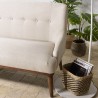 NELSON Beige 2-Seater Sofa with Wooden Legs - Comfortable and Stylish